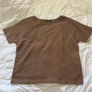 BROWN WAFFLE SHIRT